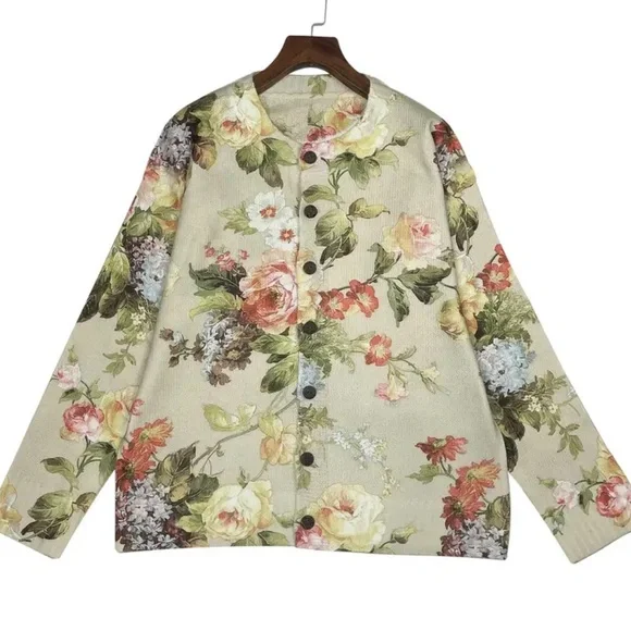 Southern Elegance Floral Cardigan Sweater - Picture 3 of 14